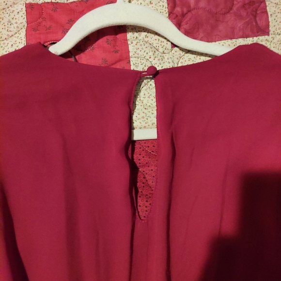 Gibson Latimer Long Sleeve Red Burgundy Wide Leg One Piece jumpsuit Size M - Picture 9 of 10